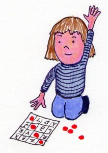 child playing letter  BINGO