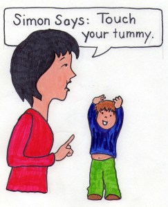 Simon Says touch your tummy