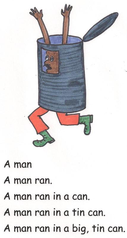 A man ran in a tin can.