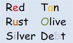 Colors for vowel sounds