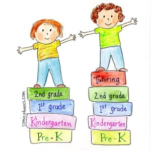 2 kids showing tutoring's advantage