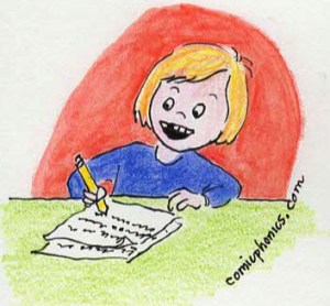 3rd grade student writing